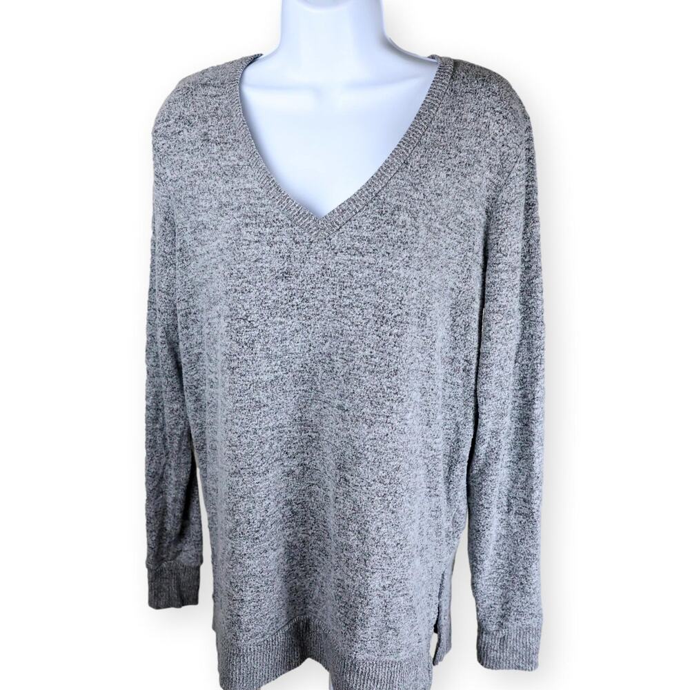 Lucky Brand Women's V-Neck Tunic Slub Pullover Sweater S